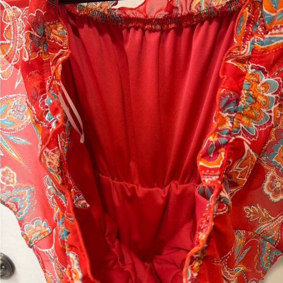 Rabbit rabbit rabbit Red Paisley Maxi Dress size small - Picture 4 of 5